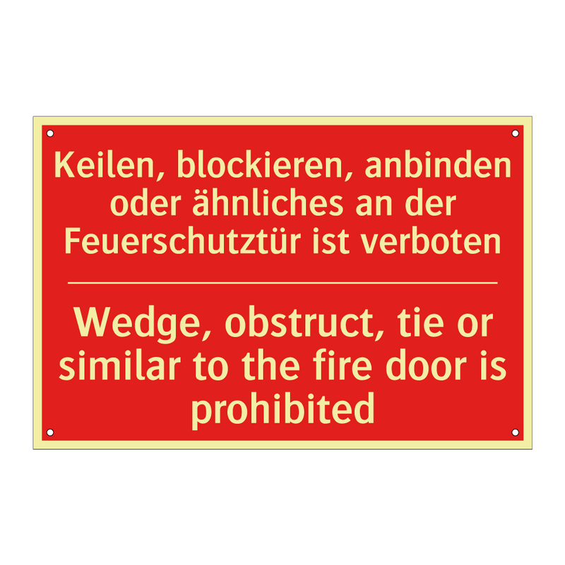Keilen, blockieren, anbinden oder /.../ - Wedge, obstruct, tie or similar /.../