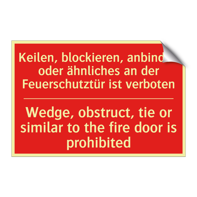 Keilen, blockieren, anbinden oder /.../ - Wedge, obstruct, tie or similar /.../