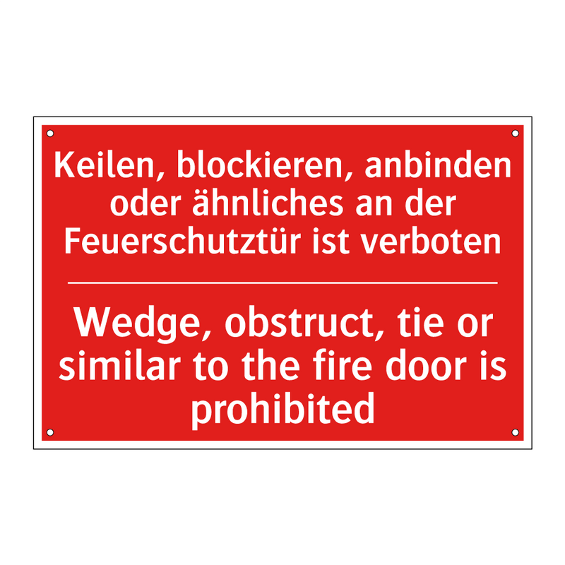 Keilen, blockieren, anbinden oder /.../ - Wedge, obstruct, tie or similar /.../