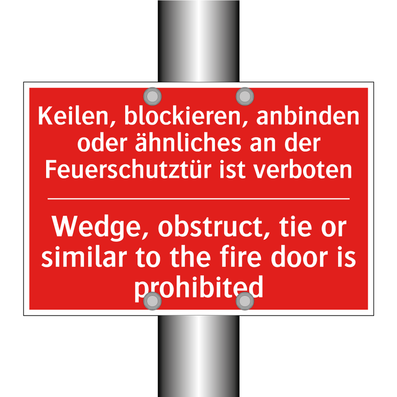 Keilen, blockieren, anbinden oder /.../ - Wedge, obstruct, tie or similar /.../
