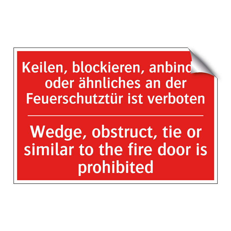 Keilen, blockieren, anbinden oder /.../ - Wedge, obstruct, tie or similar /.../