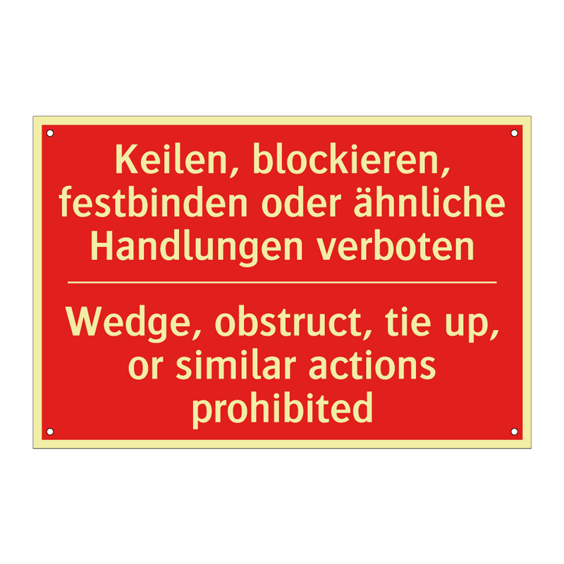 Keilen, blockieren, festbinden /.../ - Wedge, obstruct, tie up, or similar /.../