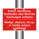 Keilen, blockieren, festbinden /.../ - Wedge, obstruct, tie up, or similar /.../