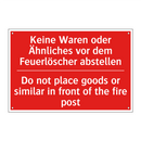 Keine Waren oder Ähnliches vor /.../ - Do not place goods or similar /.../