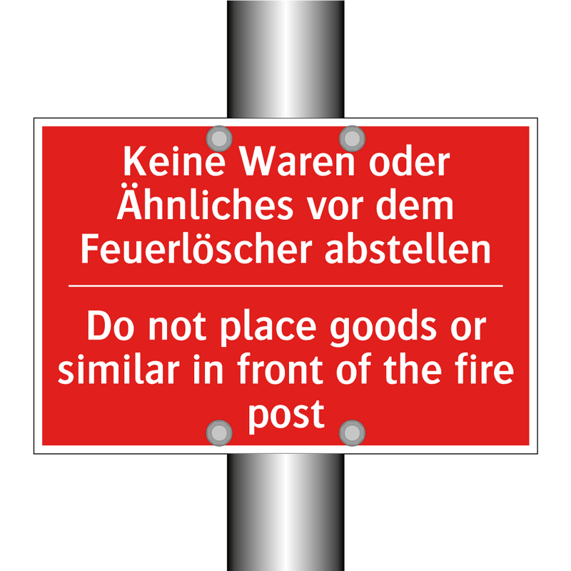 Keine Waren oder Ähnliches vor /.../ - Do not place goods or similar /.../
