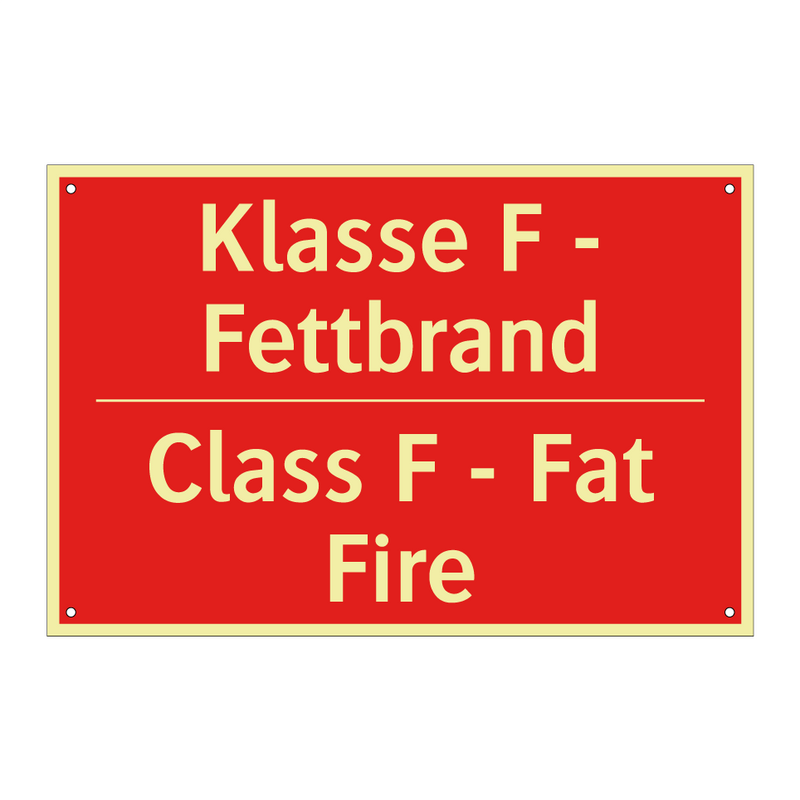Klasse F - Fettbrand - Class F - Fat Fire