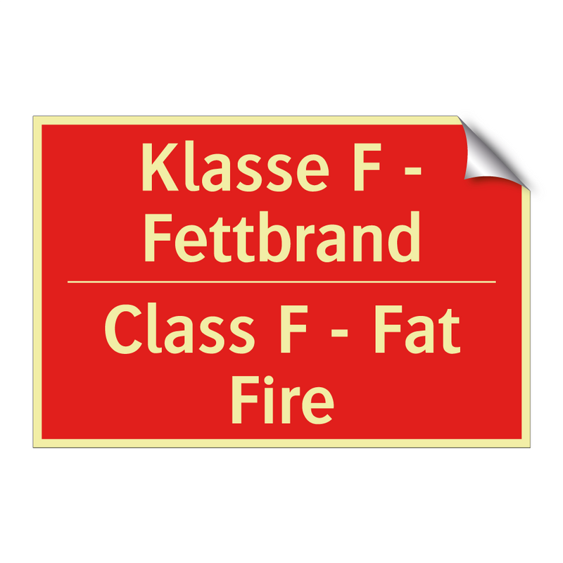 Klasse F - Fettbrand - Class F - Fat Fire