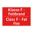 Klasse F - Fettbrand - Class F - Fat Fire
