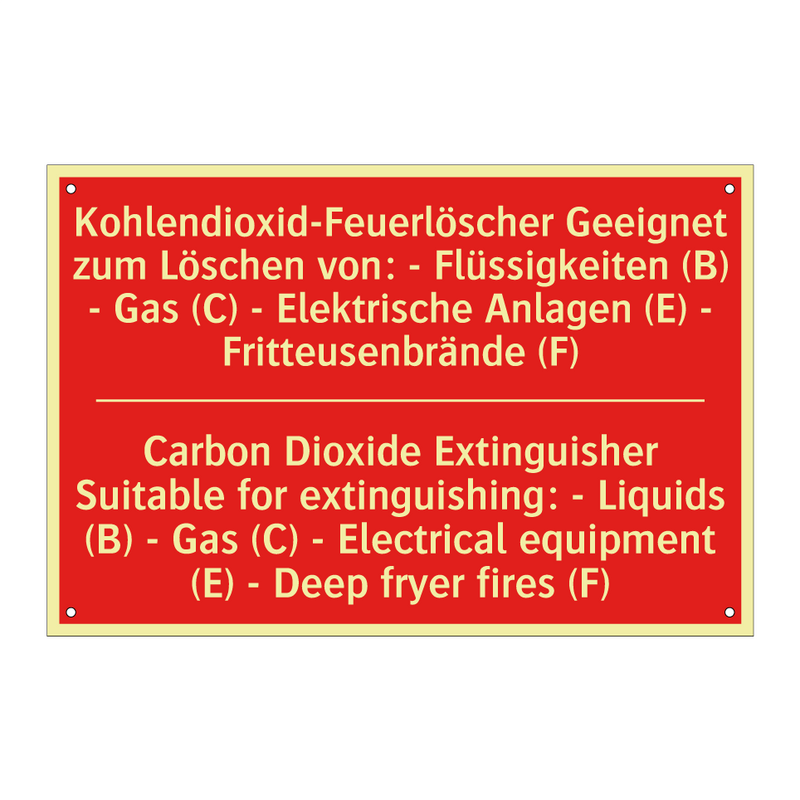 Kohlendioxid-Feuerlöscher Geeignet /.../ - Carbon Dioxide Extinguisher Suitable /.../