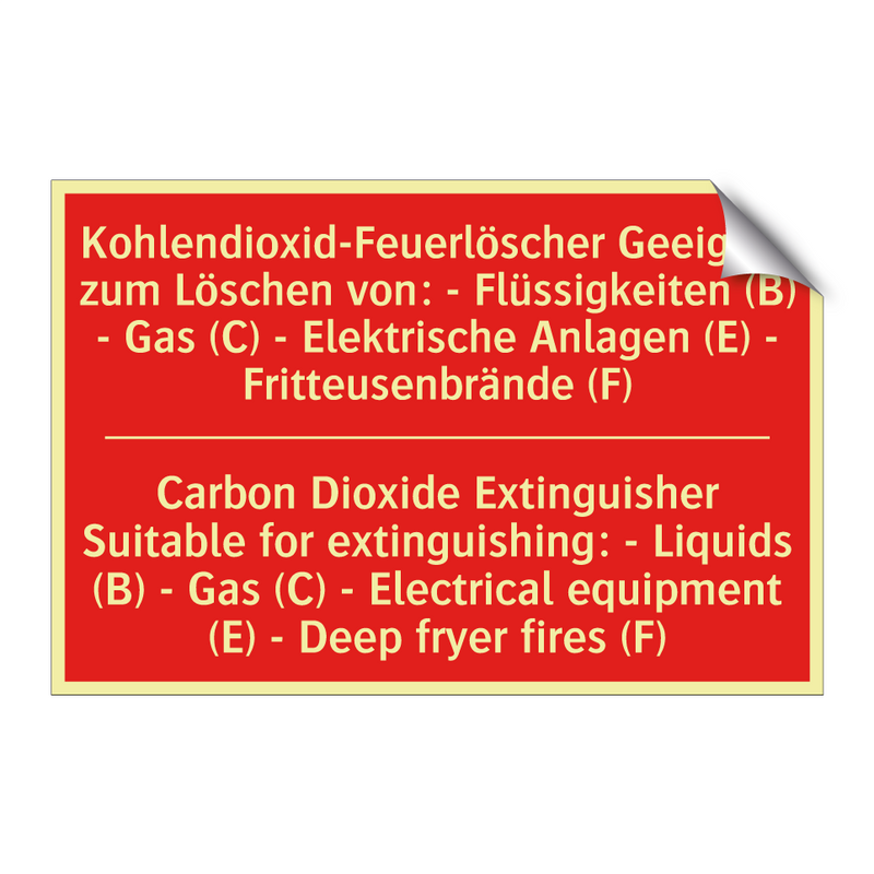 Kohlendioxid-Feuerlöscher Geeignet /.../ - Carbon Dioxide Extinguisher Suitable /.../