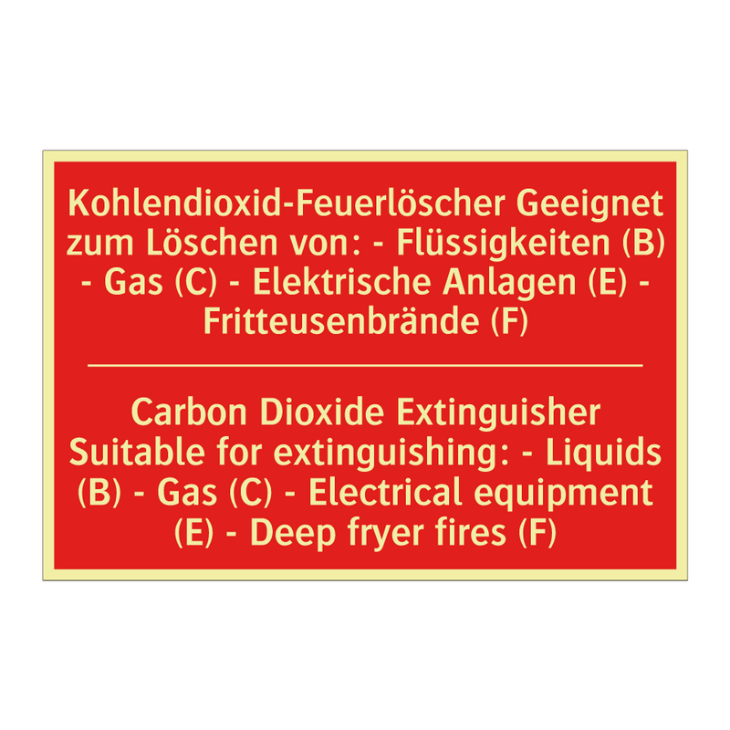 Kohlendioxid-Feuerlöscher Geeignet /.../ - Carbon Dioxide Extinguisher Suitable /.../