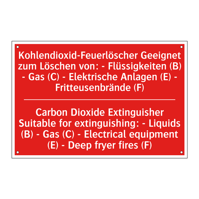 Kohlendioxid-Feuerlöscher Geeignet /.../ - Carbon Dioxide Extinguisher Suitable /.../