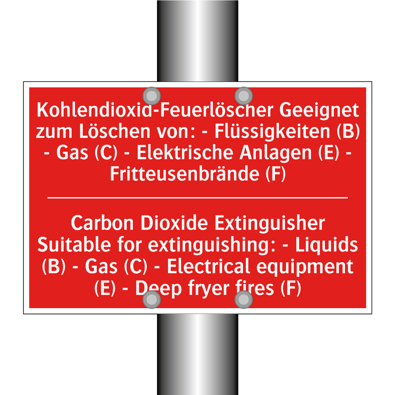 Kohlendioxid-Feuerlöscher Geeignet /.../ - Carbon Dioxide Extinguisher Suitable /.../
