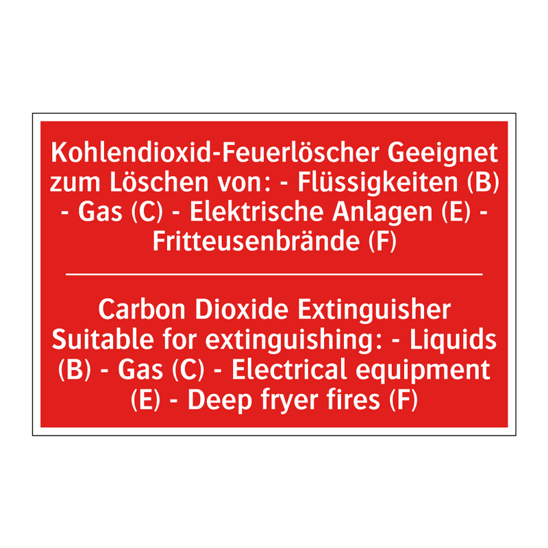 Kohlendioxid-Feuerlöscher Geeignet /.../ - Carbon Dioxide Extinguisher Suitable /.../
