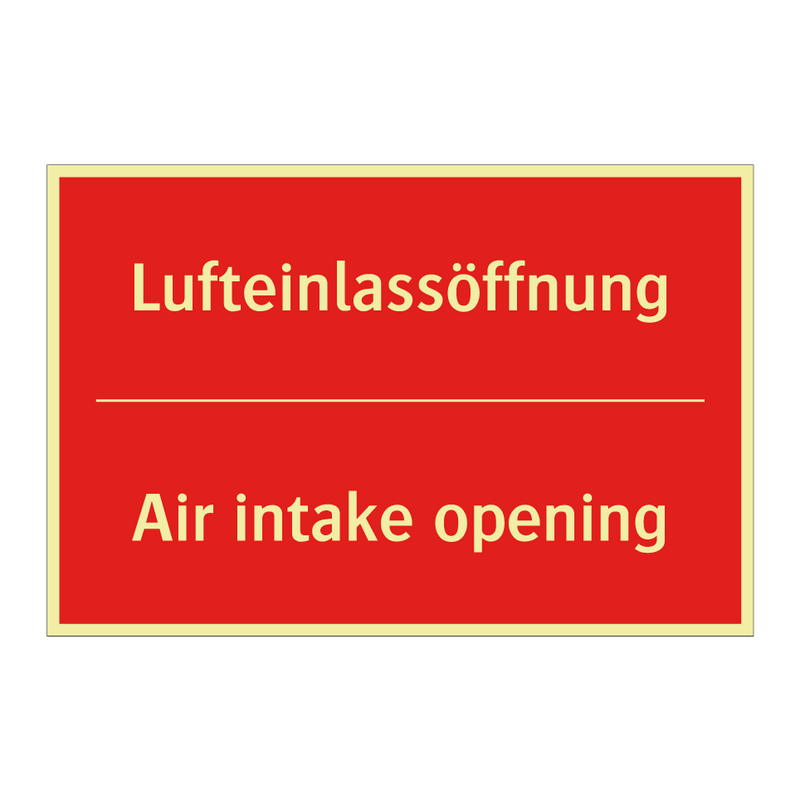 Lufteinlassöffnung - Air intake opening
