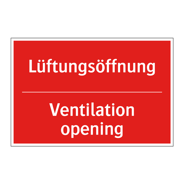 Lüftungsöffnung - Ventilation opening