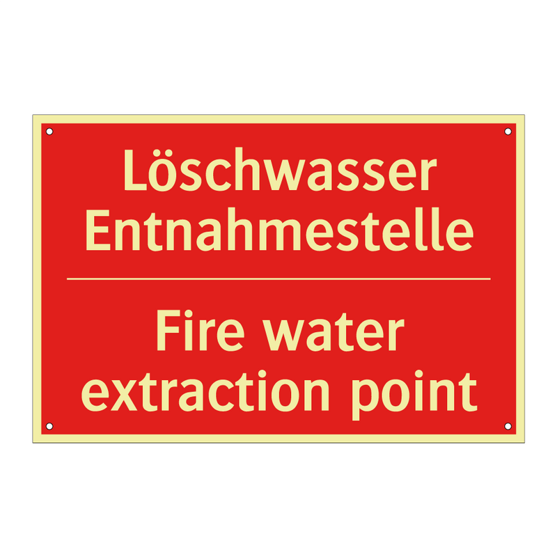 Löschwasser Entnahmestelle - Fire water extraction point