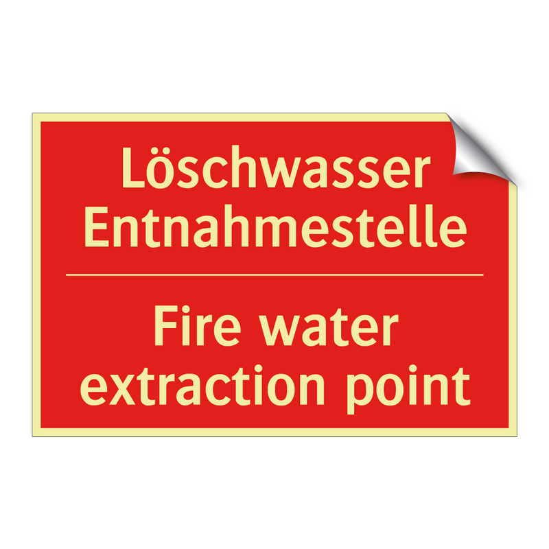 Löschwasser Entnahmestelle - Fire water extraction point