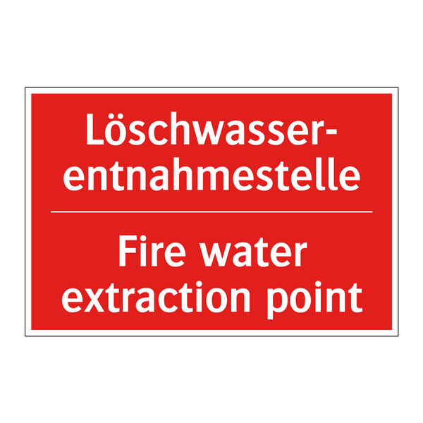 Löschwasser- entnahmestelle - Fire water extraction point