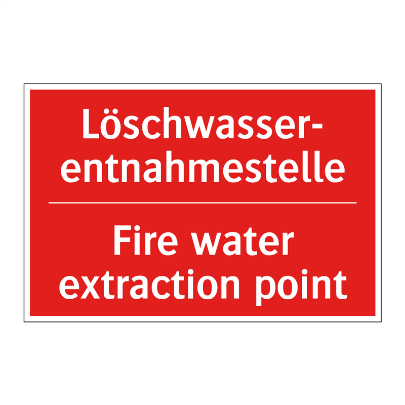 Löschwasser- entnahmestelle - Fire water extraction point