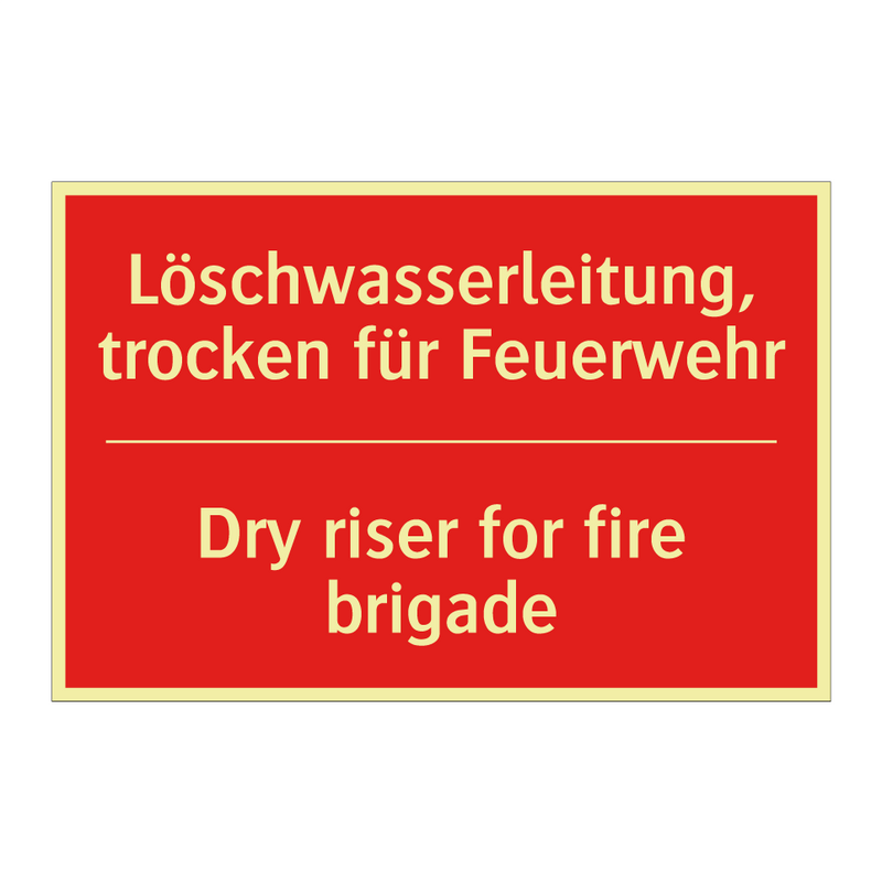 Löschwasserleitung, trocken für /.../ - Dry riser for fire brigade