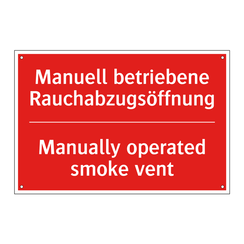 Manuell betriebene Rauchabzugsöffnung/.../ - Manually operated smoke vent