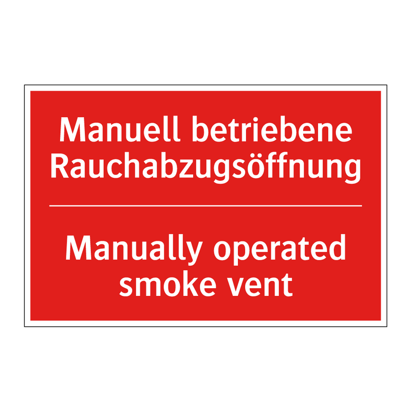 Manuell betriebene Rauchabzugsöffnung/.../ - Manually operated smoke vent