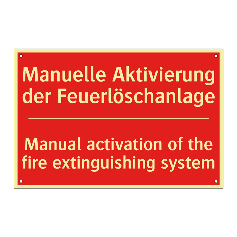 Manuelle Aktivierung der Feuerlöschanlage/.../ - Manual activation of the fire /.../