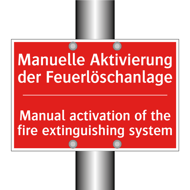 Manuelle Aktivierung der Feuerlöschanlage/.../ - Manual activation of the fire /.../