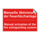 Manuelle Aktivierung der Feuerlöschanlage/.../ - Manual activation of the fire /.../
