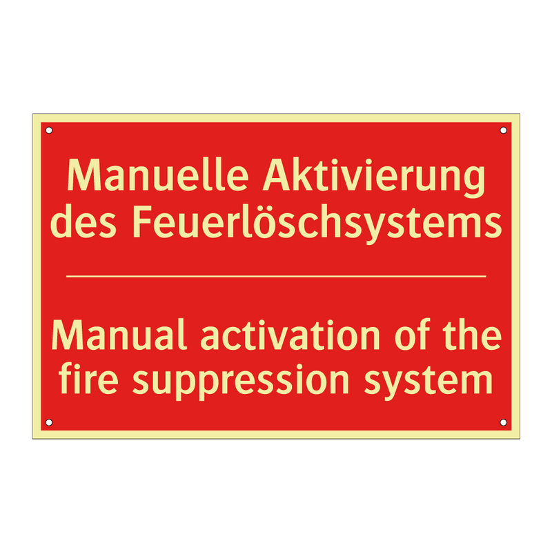 Manuelle Aktivierung des Feuerlöschsystems/.../ - Manual activation of the fire /.../
