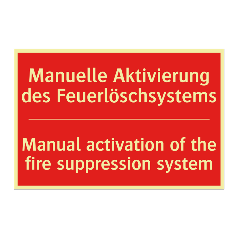 Manuelle Aktivierung des Feuerlöschsystems/.../ - Manual activation of the fire /.../