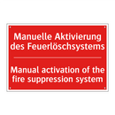 Manuelle Aktivierung des Feuerlöschsystems/.../ - Manual activation of the fire /.../