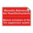 Manuelle Aktivierung des Feuerlöschsystems/.../ - Manual activation of the fire /.../