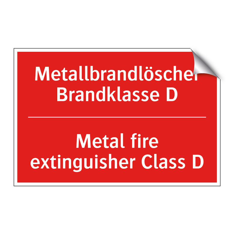 Metallbrandlöscher Brandklasse /.../ - Metal fire extinguisher Class /.../