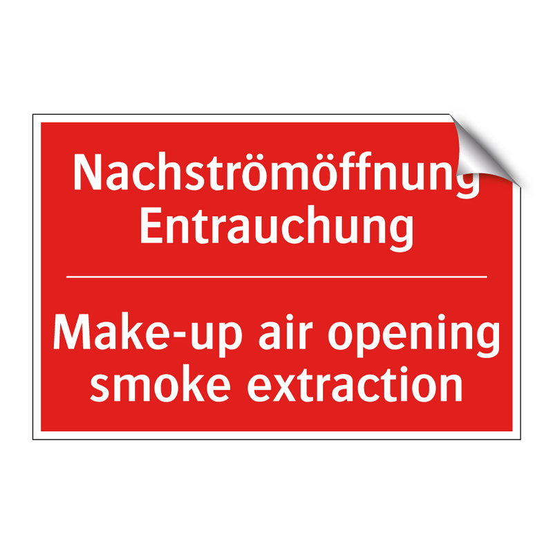 Nachströmöffnung Entrauchung - Make-up air opening smoke extraction/.../