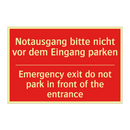 Notausgang bitte nicht vor dem /.../ - Emergency exit do not park in /.../