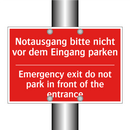 Notausgang bitte nicht vor dem /.../ - Emergency exit do not park in /.../