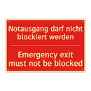 Notausgang darf nicht blockiert /.../ - Emergency exit must not be blocked/.../