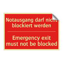 Notausgang darf nicht blockiert /.../ - Emergency exit must not be blocked/.../