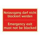 Notausgang darf nicht blockiert /.../ - Emergency exit must not be blocked/.../