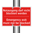 Notausgang darf nicht blockiert /.../ - Emergency exit must not be blocked/.../