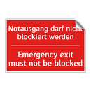 Notausgang darf nicht blockiert /.../ - Emergency exit must not be blocked/.../