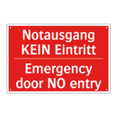 Notausgang KEIN Eintritt - Emergency door NO entry