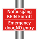 Notausgang KEIN Eintritt - Emergency door NO entry