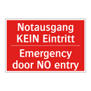 Notausgang KEIN Eintritt - Emergency door NO entry