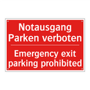 Notausgang Parken verboten - Emergency exit parking prohibited/.../