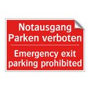 Notausgang Parken verboten - Emergency exit parking prohibited/.../