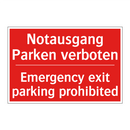 Notausgang Parken verboten - Emergency exit parking prohibited/.../