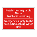 Noteinspeisung in die Nasse Löschwasserleitung/.../ - Emergency supply to the wet extinguishing /.../